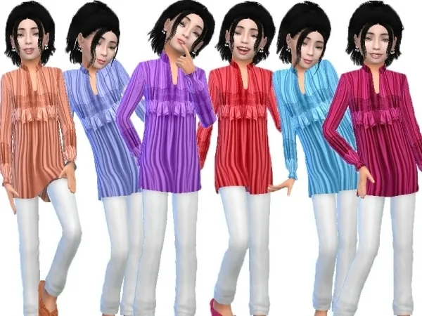 Alpha TrudieOpp's Tunic recolor (City living) - The Sims 4 Custom Content