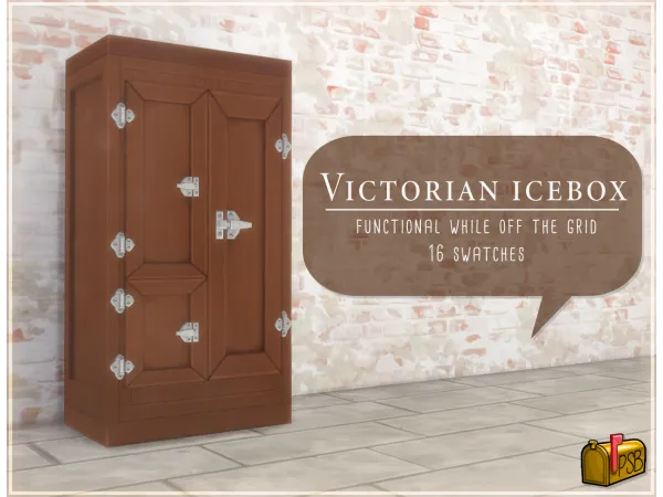 Maxis Match Victorian Icebox Refrigerator by pandorasimbox - The Sims 4 Custom Content