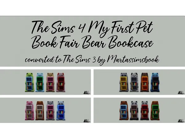 Book Fair Bear Bookcase - The Sims 3 Custom Content