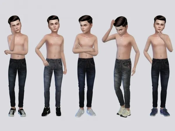 Maxis Match McLayneSims' Tiger Denim Jeans Kids - The Sims 4 Custom Content