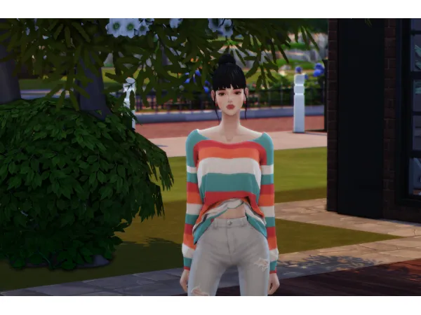 Alpha jiumiQAQ Macaron top v1 - The Sims 4 Custom Content