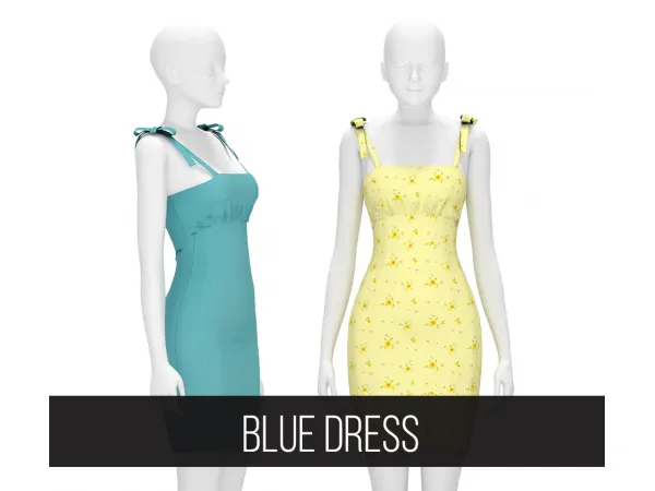 Alpha BLUE DRESS - The Sims 4 Custom Content