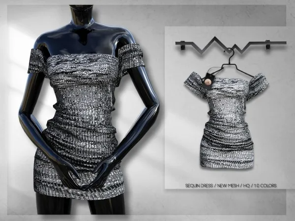 Alpha busra tr's Sequin Dress BD315 - The Sims 4 Custom Content