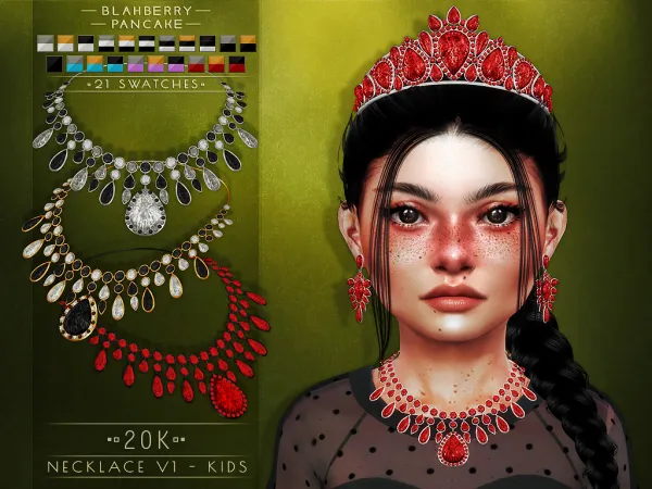 Alpha Blahberry Pancake 20K Necklace V1 KIDS VERSION - The Sims 4 Custom Content