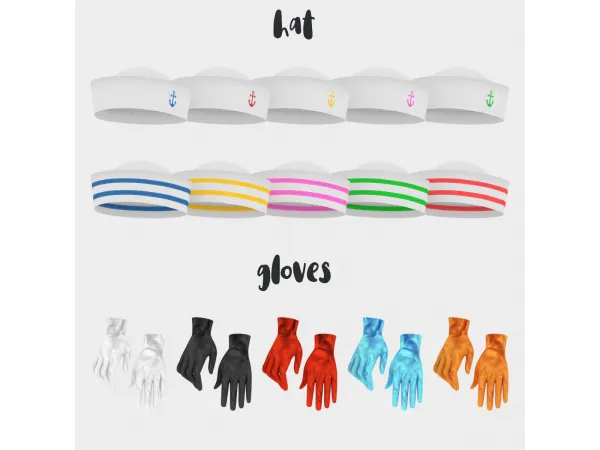 Alpha Marie Set hat gloves by simsfinds - The Sims 4 Custom Content