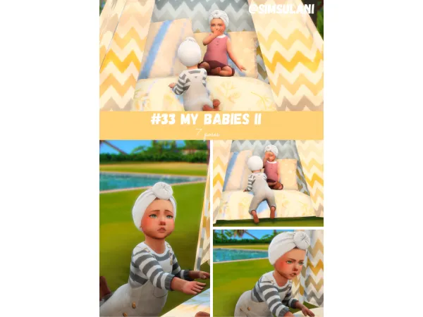 Alpha 33 POSES PACK MY BABIES II - The Sims 4 Custom Content