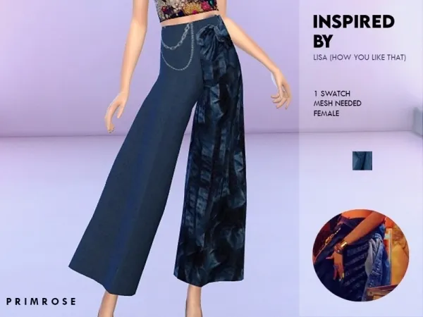 Alpha Primrose Sims' Blackpink How You Like That (Lisa Rap Pants) Mesh needed - The Sims 4 Custom Content