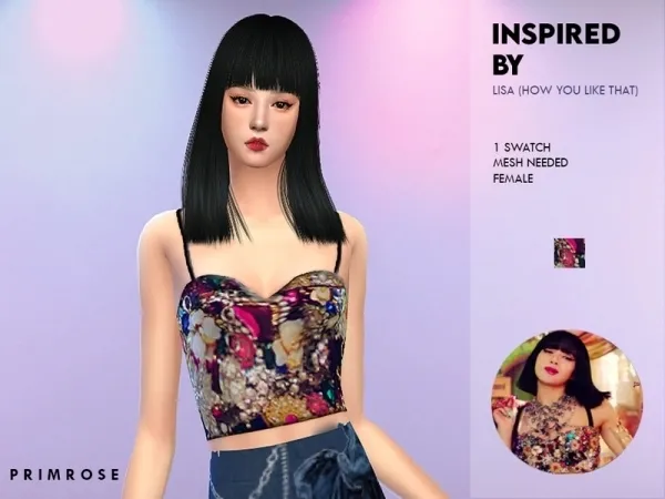 Alpha Primrose Sims' Blackpink How You Like That (Lisa Rap Top) Mesh needed - The Sims 4 Custom Content