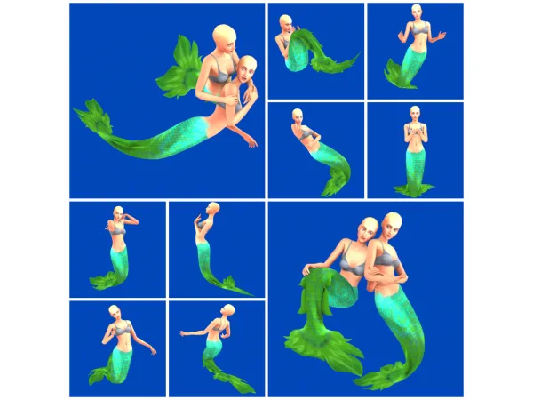 Maxis Match New Pose Pack Magic Poses for Mermaids by cassandragrusel86 - The Sims 4 Custom Content