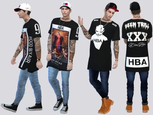 Maxis Match McLayneSims' Dean Long Tee Shirts - The Sims 4 Custom Content