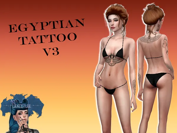 Mix Egyptian Tattoo V3 - The Sims 4 Custom Content