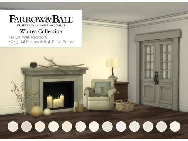 Maxis Match Farrow Balls white paints - The Sims 4 Custom Content