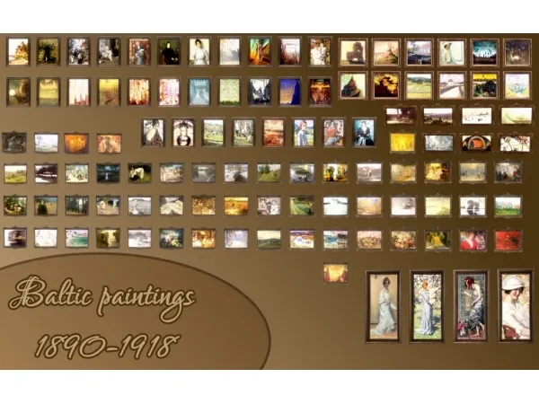 Alpha Baltic paintings collection (1890 1918) by vintagesimstress - The Sims 4 Custom Content