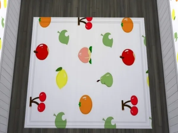 Alpha shellbell180's Animal Crossing fruit rug - The Sims 4 Custom Content