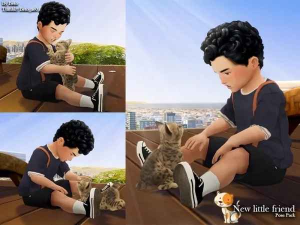 Alpha Beto_ae0's New little friend Pose Pack by thesimsresource - The Sims 4 Custom Content