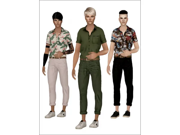 Short sleeve shirtLight rolled up pants by simsfinds - The Sims 2 Custom Content