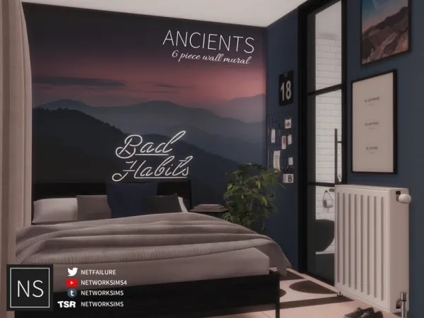 Alpha Networksims Ancients Wall Mural - The Sims 4 Custom Content