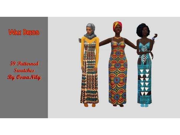 Maxis Match African Wax Dress - The Sims 4 Custom Content