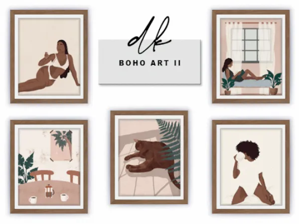 Maxis Match Boho Art II sims by dk - The Sims 4 Custom Content