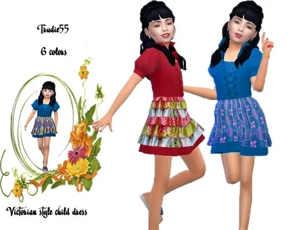 Maxis Match TrudieOpp's Victorian style child dress (Get together) - The Sims 4 Custom Content