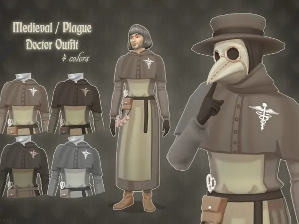 Alpha kennetha_v's Medieval Plague Doctor Outfit - The Sims 4 Custom Content