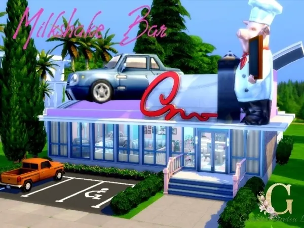 Alpha GenkaiHaretsu's Milkshake Bar - The Sims 4 Custom Content