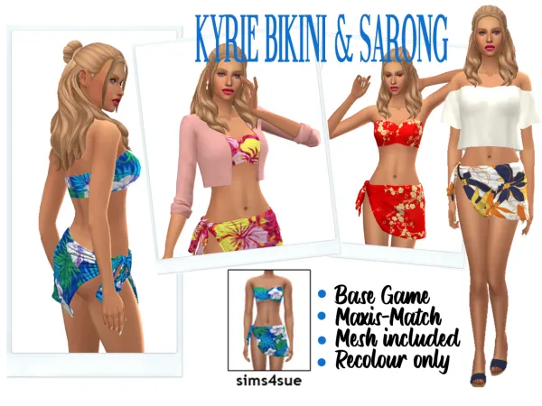 Maxis Match KYRIES BIKINI SARONG - The Sims 4 Custom Content