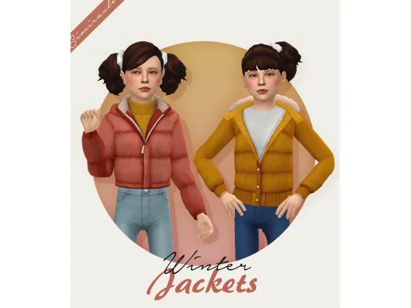 Maxis Match Winter Jackets Kids Version - The Sims 4 Custom Content