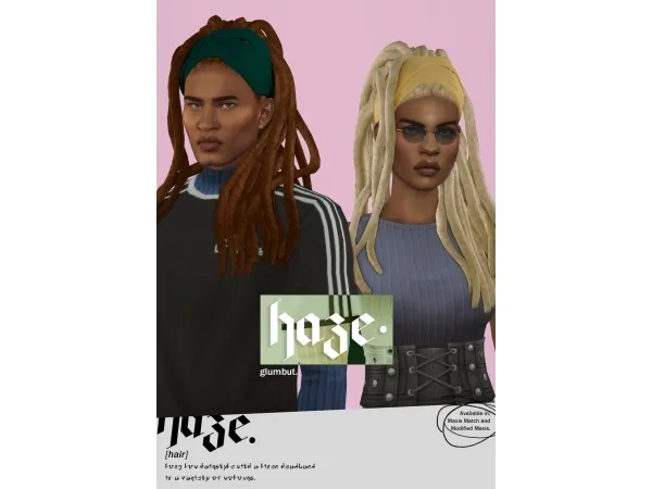 Maxis Match Haze Hair by glumbut - The Sims 4 Custom Content
