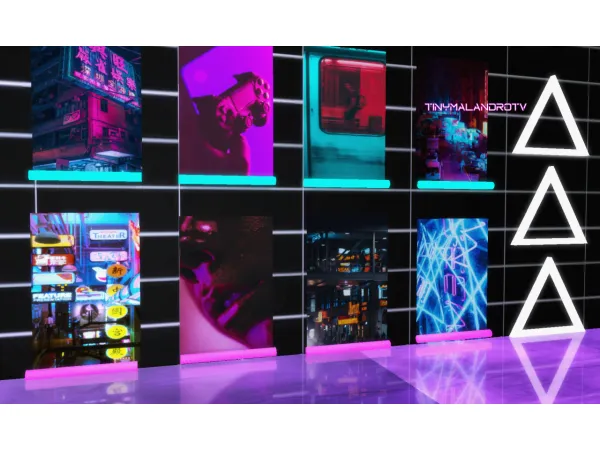 Alpha Cyberpunk Posters - The Sims 4 Custom Content