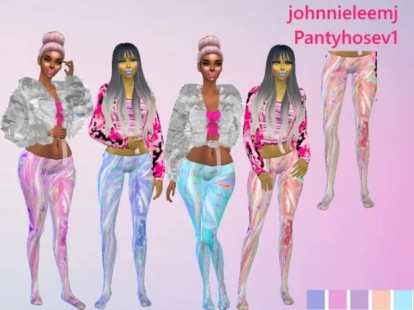Alpha johnnieleemj Metallic Pantyhose - The Sims 4 Custom Content