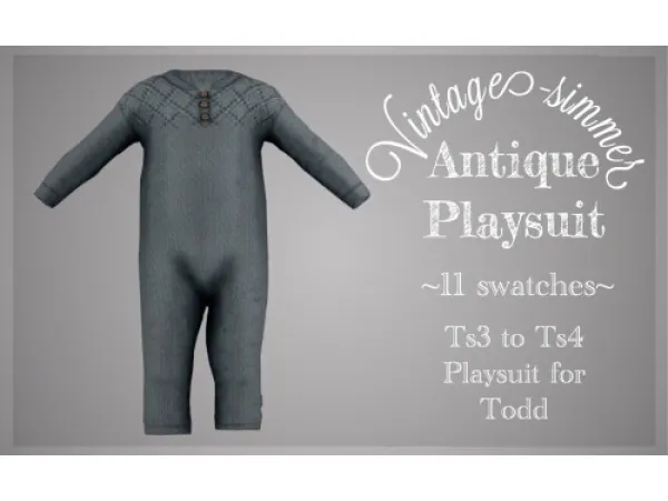 Alpha Antique Playsuit - The Sims 4 Custom Content
