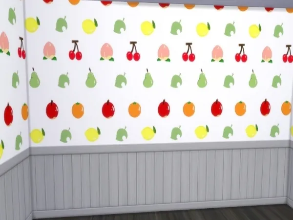 Alpha shellbell180's Animal Crossing fruit paneling - The Sims 4 Custom Content
