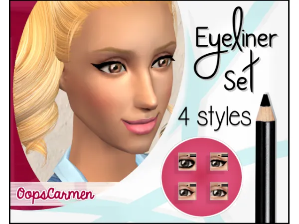 Lovely Eyeliner Set 4 Styles by OopsCarmen - The Sims 2 Custom Content