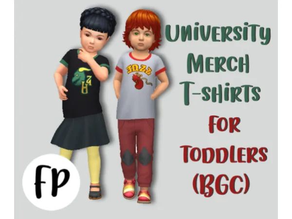Maxis Match University Merch T Shirts for Toddlers - The Sims 4 Custom Content