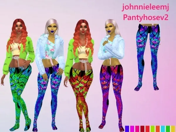 Alpha johnnieleemj Kaleidoscope Pantyhose - The Sims 4 Custom Content