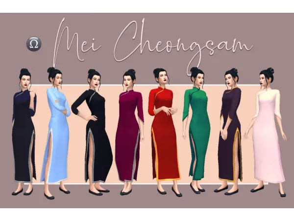 Maxis Match Mei Cheongsam - The Sims 4 Custom Content
