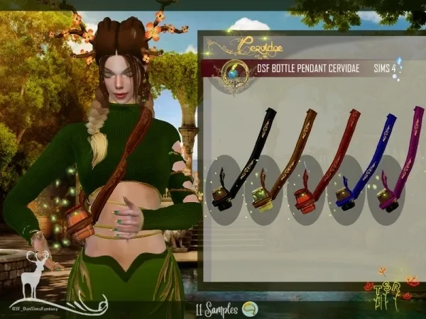 Alpha DanSimsFantasy's DSF BOTTLE CERVIDAE by thesimsresource - The Sims 4 Custom Content