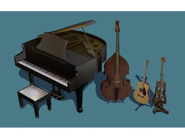 Conversions of Various TS34 Musical Instruments - The Sims 2 Custom Content