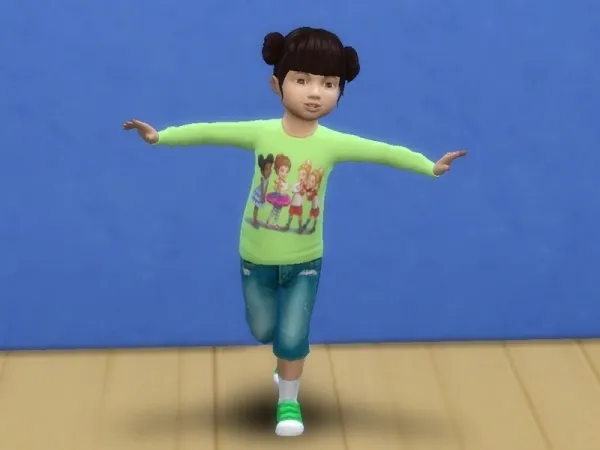 Maxis Match Arisha 214's Fancy Nancy shirt with long sleeves for toddlers - The Sims 4 Custom Content