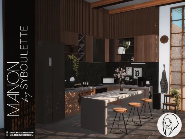 Alpha Manon Kitchen Set by simsfinds - The Sims 4 Custom Content