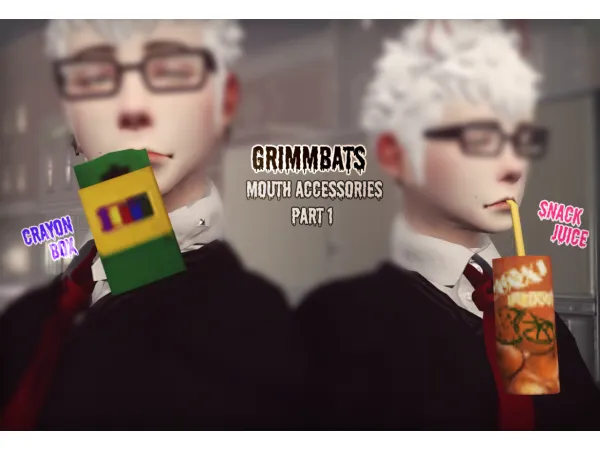 Alpha GrimmBats Mouth Accessories Part1 - The Sims 4 Custom Content