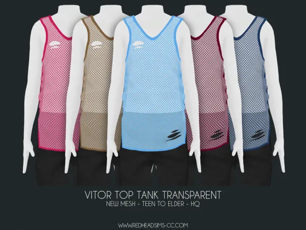 Alpha VITOR TOP TANK TRANSPARENT by redheadsims - The Sims 4 Custom Content