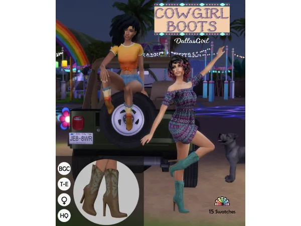 Maxis Match Cowgirl Boots - The Sims 4 Custom Content