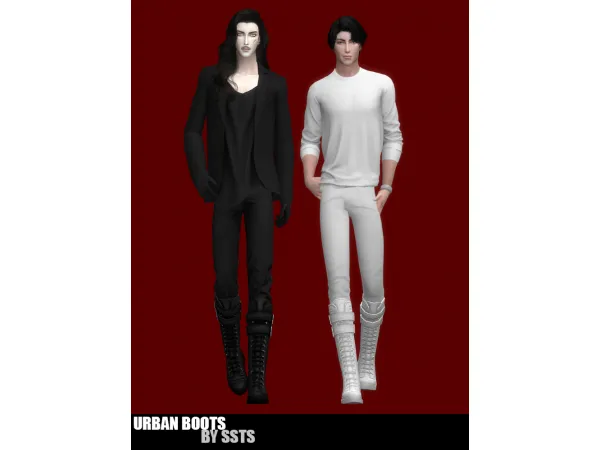 Maxis Match URBAN BOOTS by SSTS - The Sims 4 Custom Content