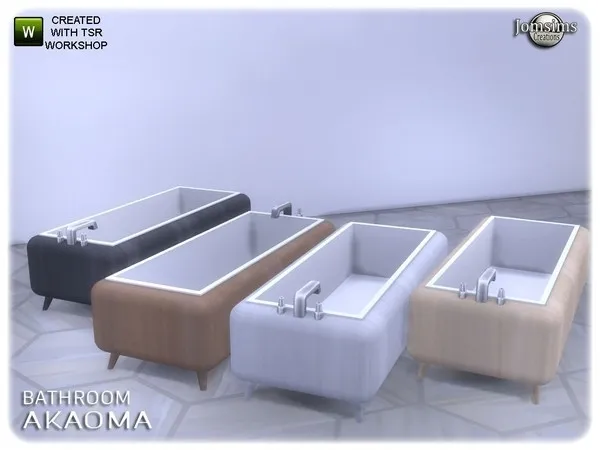 Akaoma bathroom bathtub - The Sims 4 Custom Content