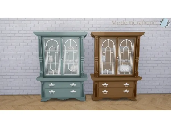 Maxis Match Oh So Fine China Hutch Recolour Set - The Sims 4 Custom Content