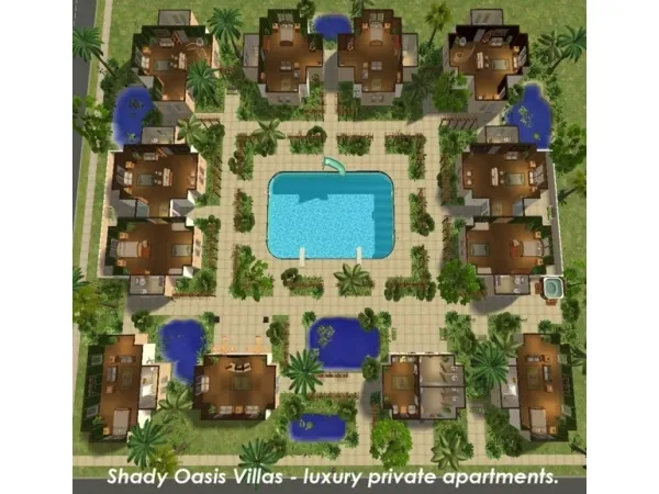 Shady Oasis Villas by LockedShut - The Sims 2 Custom Content