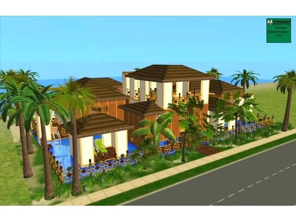 Pacific Avenue Sunny Palms Resort by ekrubynaffit - The Sims 2 Custom Content