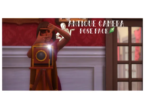 Maxis Match Antique Camera Pose Pack - The Sims 4 Custom Content